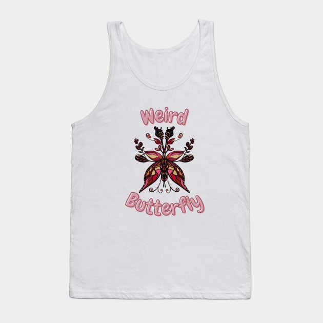 Enigmatic Wings ., Floral Butterfly Illusion Tank Top by Almanzart